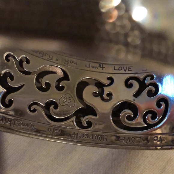 Brighton ANDALUZ Silver Scroll Wide Hinged Bangle - Picture 7 of 8